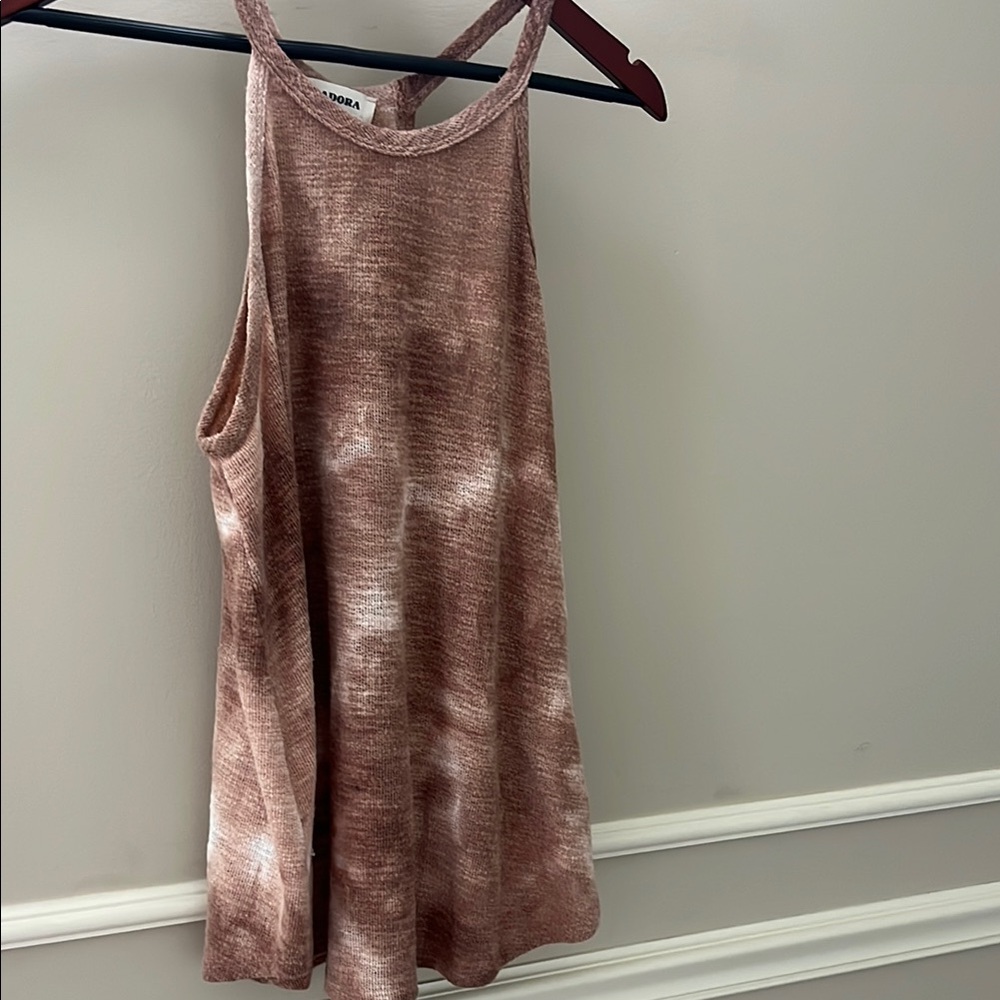 Brown Tie-Dye Tank Top